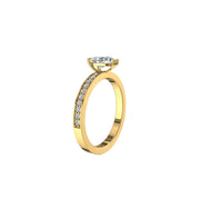 Solitaire diamant naturel poire et diamants naturels ronds Noémie 1.20 carat or jaune